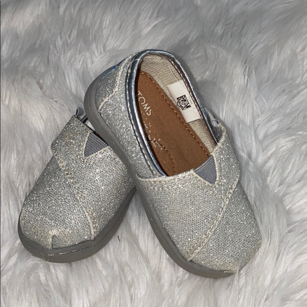 Silver Sparkly Toms - 5 (toddler)